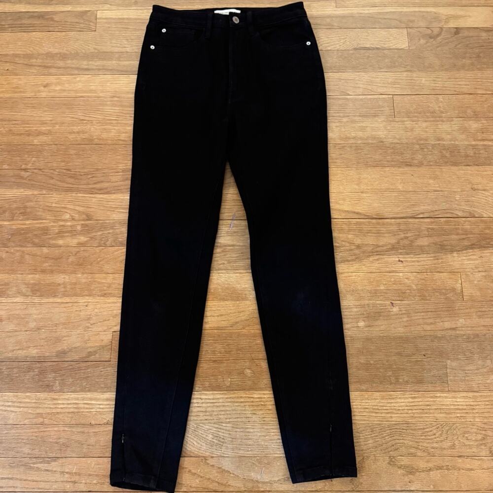 WeWoreWhat black high-rise skinny zip chino pants size 28 (6)
b56